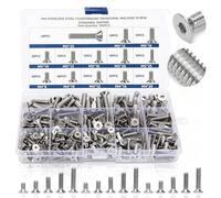 Vis à Tête Fraisée Inox 260 Pièces, Kit de Vis M4 M5 M6 | Assortiment de vis métriques en acier inoxydable 304, tête plate fraisée, pour électronique, machines et assemblage