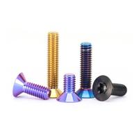 Vis à tête fraisée M6 x 20 mm en titane grade 5, dorées, lot de 4(Candy Color,M6x12mm=4pcs)