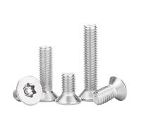 Vis à tête fraisée plate Torx à six lobes M2-M12 en acier inoxydable A2 304 avec goupille, boulons de sécurité inviolables(M2x12mm(100PCS))