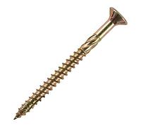 STIER vis à tête fraisée pour panneaux de particules, 500 pcs, 4x45, acier galvanisé, chromé, pointe auto-taraudeuse, jaune, filetage partiel, technologie tête fraisée 500 pièces