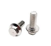 Vis à tête hexagonale à bride dentelée M4 M5 M6 M8 M10 M12 en acier inoxydable 304, filetage métrique GB5787, boulon à tête hexagonale à rondelle(M5x25mm 10pcs)