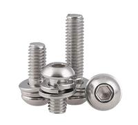 Vis à tête hexagonale Boulons, Vis à tête cylindrique six pans creux en acier inoxydable 304, boulons, rondelles plates ressort, plusieurs tailles(M4*12 * 10)