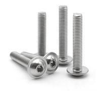 Vis à tête hexagonale creuse demi-ronde à bride avec rondelle, en acier inoxydable 304, M3, M4, M5, M6, M8, 4/5/6/8 mm, lot de 5 à 50 pièces(5mm,M4 (10pcs))
