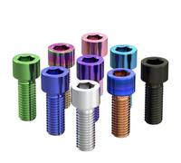 Vis à tête hexagonale creuse en titane, colorées, M5, M6, M8, for jeu de direction de vélo, frein et moto(Purple,M8x15mm(1pcs))