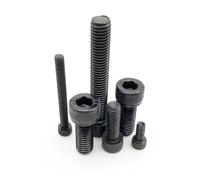 Vis à tête hexagonale creuse M2, M2.5, M3, M4, M5, M6, M8, 45-50 mm, en acier allié noir, filetage DIN912, lot de 10 ou 50 pièces(45mm,M3 50pcs)
