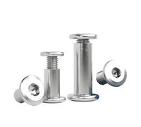 Vis à tête hexagonale creuse plate en acier inoxydable 304, rivets for meubles, connecteurs, inserts, manchons, écrous, jeu de M2 à M10(12mm,M8(D10mm)-1pcs)