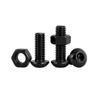 Vis à tête hexagonale creuse ronde en acier inoxydable 304 noir M2 M2.5 M3 M4 M5 M6 M8(10mm,M2-50set)