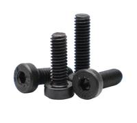 Vis à tête hexagonale creuse ultra-mince à profil bas en acier au carbone noir de grade 12.9, M3, M4, M5, M6, M8, M10 et M12(10mm,M4 (10pcs))