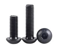 Vis à tête hexagonale en acier allié noir M2 ISO7380 Grade 10.9, 50 pièces, vis de bouton champignon 2mm, boulons Allen for meubles