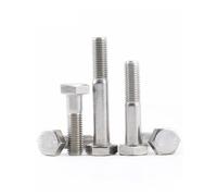 Vis à tête hexagonale externe à filetage partiel M6 M8 M10 M12, demi-dent, boulons hexagonaux en acier inoxydable 304 A2(M6x45mm-5pcs)