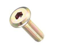 Vis à tête hexagonale, Flat Head Hex Socket Cap Screws - Steel Hex Socket Bolts for Furniture Woodworking Projects(Yellow,10,M8-1.25x25mm)