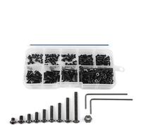 Vis à tête hexagonale six pans creux, écrou en acier au carbone M2.5 M3 M4 M5 M6, boulon de jeu rond Allen pour Vélo Moto Auto(M2.5 322pcs)