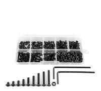 Vis à tête hexagonale six pans creux, écrou en acier au carbone M2.5 M3 M4 M5 M6, boulon de jeu rond Allen pour Vélo Moto Auto(M3 282pcs)