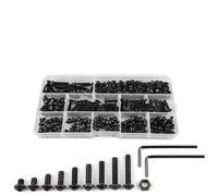 Vis à tête hexagonale six pans creux, écrou en acier au carbone M2.5 M3 M4 M5 M6, boulon de jeu rond Allen pour Vélo Moto Auto(M4 362pcs)