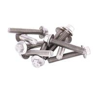 Vis à tête hexagonale, vis à tête à bride, 10 pièces M6 en acier inoxydable SS304 vis à bride hexagonale capuchon rondelle boulons de fixation(M6*35)