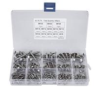 Vis à tête plate, 180 pièces M3 M4 M5 M6 ensemble de vis autotaraudeuses à tête plate en acier inoxydable à usage multiple