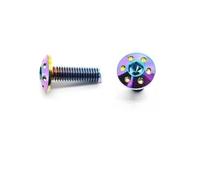 Vis à tête plate à douille hexagonale M5 M6 M8 304 en acier inoxydable, boulons for vélo moto titane bleu or(Dazzling,M5x15mm-2pcs)