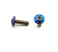 Vis à tête plate à douille hexagonale M5 M6 M8 304 en acier inoxydable, boulons for vélo moto titane bleu or(Titanium Blue,M5x25mm-2pcs)