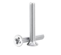 Vis à Tête Plate à Tête Plate en Acier Inoxydable Premium, 304 Attaches en Acier Inoxydable avec 9 Longueurs de Filetage, Idéal pour l'accessoire d'outil de Réparation, Utilisation Polyvalente