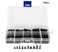 Vis à tête plate croix en carbone noir acier haute résistance aux attaches durables pour l'industrie électronique M2 M2,5 M3 Filetages 250pcs 500pcs 1000pcs (500pcs)