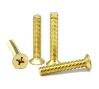 Vis à tête plate cruciforme en laiton, vis de réparation à tête fraisée, vis à tête ronde entièrement filetées, or, M5x60 mm, 20 pièces