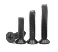 Vis à tête plate cruciforme M3.5 en acier inoxydable 304 noir, filetage 6/8/10/12-50 mm, lot de 20.(10mm)