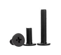 Vis à tête plate en acier noir, M3 M4 M5 M6, longueur 3mm 30mm, 10 50 pièces(14mm,M5 10PCS)
