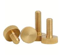 Vis à tête plate en laiton M3 M4 M5 M6 GB835, grosse tête moletée en cuivre pur, vis à main à poignée, vis de serrage, 3 à 5 pièces(M6-12MM-3PCS)