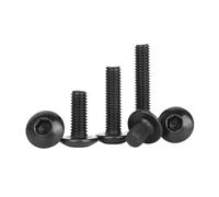 Vis à tête plate hexagonale creuse M2, M2.5, M3, M4, M5 et M6 en acier inoxydable 304 ; vis à tête bombée hexagonale creuse champignon(M2x10mm-200pcs)