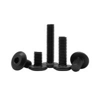 Vis à tête plate noire, grande, entraînement hexagonal, côté bas, for meubles, M4-M8(16mm,M5 (10Pcs))