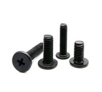 Vis à tête plate ronde, Vis cruciforme noire à tête plate ultra-mince for ordinateur portable en acier inoxydable 304(5mm,M2.5)