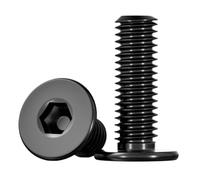 Vis à tête plate ultra-fine à six pans creux en acier inoxydable noir, lot de 2 à 50 pièces, M1.4, M1.6, M2, M2.5, M3, M4, M5, M6, M8, M10(X4mm)