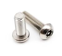 Vis à tête ronde à six lobes en acier inoxydable 304 A2-70, 10/50 pièces, M2, M2.5, M3, M4, avec goupille, antivol(8mm,50pcs M2)