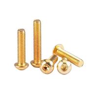 Vis à tête ronde de couleur dorée, 5 à 20 pièces, M2 M2.5 M3 M4 M5 M6, vis à tête creuse, longueur 5 à 30mm(Size:10pcs M5x20mm)