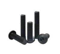 Vis à tête ronde en acier noires 10,9 à six pans creux(M3 x 10 100PCS)