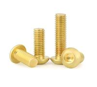 Vis à tête ronde en laiton massif H62, 2 à 20 pièces, M3 M4 M5 M6 M8, douille hexagonale en laiton pur, boulons à tête ronde(6mm,M3 (20PCS))