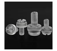 Vis à tête Ronde Fendue sans Outil en Plastique Acrylique Transparent Nylon Blanc Noir 10/20 M3 M4 M5 M6 M8(Clear,10pcs M6x60)