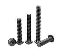 Vis à tête ronde hexagonale creuse M2 M2.5 M3 M4 M5 M6 M8 M10 M12 en acier au carbone noir for moto(35mm,M6 10pcs)
