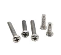 Vis à tête ronde M1 M1.2 M1.4 M1.6 M2 M2.5 M3 M4 M5 M6 M8 Boulons de vis de machine encastrés en croix en acier inoxydable (25 mm, M1.6 50 pièces)