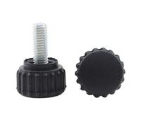 Vis à tête ronde moletée en plastique, boulons de serrage à la main en bakélite en Nylon M3-M10 noirs 1/2/3 pièces(16mm,M4(head 13mm) 3pcs)