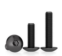 Vis à tête ronde plate intérieure hexagonale M4M5M6M8 en acier inoxydable noir 304 for cache plastique(X12mm,HDBT-M6-10Pcs)