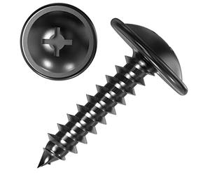 Vis à tôle cruciforme à tête plate avec rondelle en acier galvanisé noir 100 AUPROTEC 4,2 x 19 mm