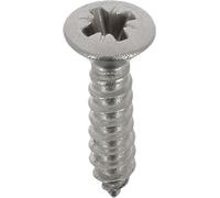 Vis à Tôle Tête Inox A4 Fraisée Bombée Pozidrive, 3mm x 13mm, DIN 7983, Lot de 30, Zinc Blanc