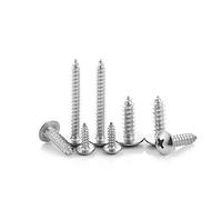 Vis à treillis autotaraudeuses en acier inoxydable M3 .5 M4 304, grandes vis tête ronde et plate forme de champignon croisé, 20 pièces(40mm,M4)