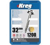 Vis à trous de poche 32 mm Revêtu de Zinc Maxi-Loc, Filetage épai, 1200 - KREG - SML-C125-1200-INT G