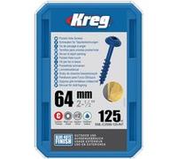 Vis à trous de poche 64 mm Blue-Kote™ Maxi-Loc, Filetage épai, 125 - KREG - SML-C250B-125 G