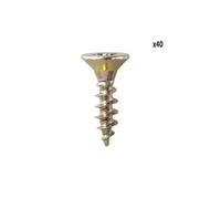 COGEX 85204 Vis Agglomère Pozidrive, Doré, 1 x 4 x 15 mm, Set de 40 Pièces
