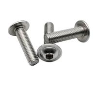 Vis Allen Tete Bombee M8 x 50mm : 20 Pcs Visserie Inox A2 pour Ecrou Rondelle | 6 Pans Creux a Embase | Vis Tete Ronde avec Collerette - ISO 7380-2 | PROTORX