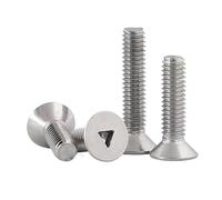 Vis Antivol En Acier Inoxydable 100, 304 Pièces, Douille Triangulaire Intérieure, À Tête Fraisée Plate Fendue, Boulons Triangulaires M2 M3 M4(M4x10 (100Pcs))