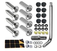 Vis Antivol pour Plaque D'Immatriculation, Vis de Fixation pour Plaque D'Immatriculation, Vis de Plaque D'immatriculation Antivol, 50ps Kit de Fixation de Plaque D'Immatriculation, Pour Véhicules